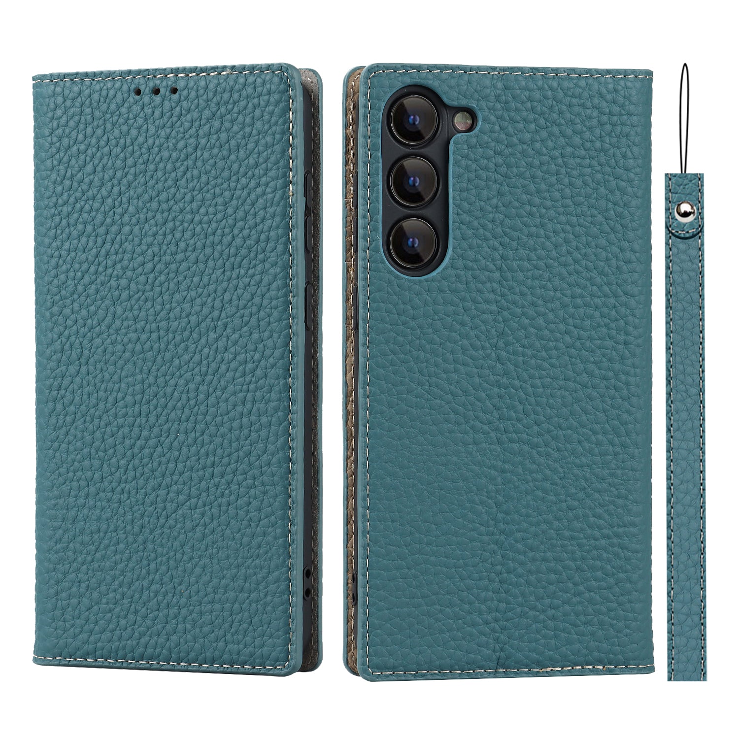 For Samsung Galaxy S23 Shockproof Litchi Texture Phone Case Flip Genuine Leather Wallet Stand Phone Protective Cover with Hand Strap For Samsung Galaxy S23 Shockproof Litchi Texture Phone Case Flip Genuine Leather Wallet Stand Phone Protective Cover with Hand Strap